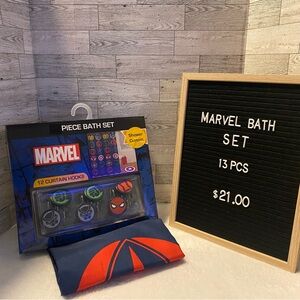Marvel superhero shower curtain set